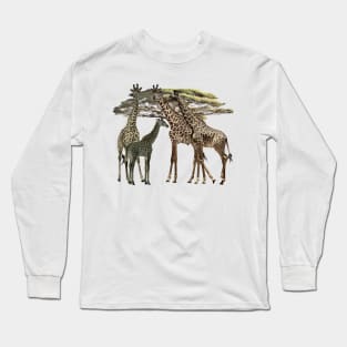 Giraffe - Family on Safari in Kenya / Africa Long Sleeve T-Shirt